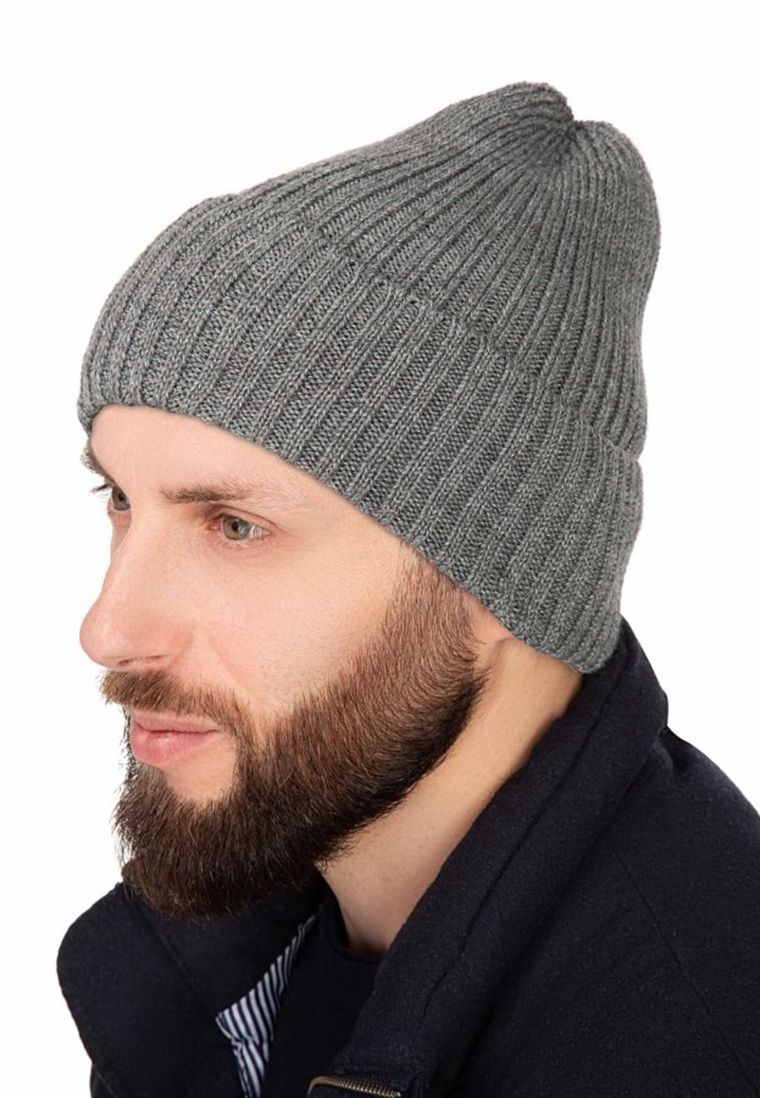 Czapka męska, szara, Ambra