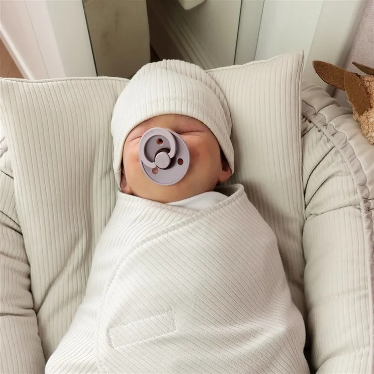 Czapka niemowlęca, beżowa, 2 szt., MimiNu