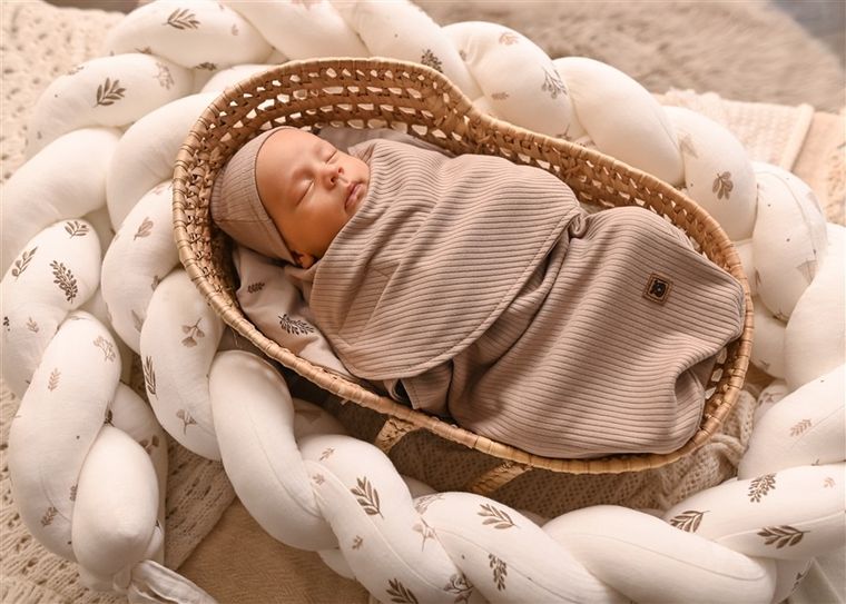 Czapka niemowlęca, beżowa, 2 szt., MimiNu