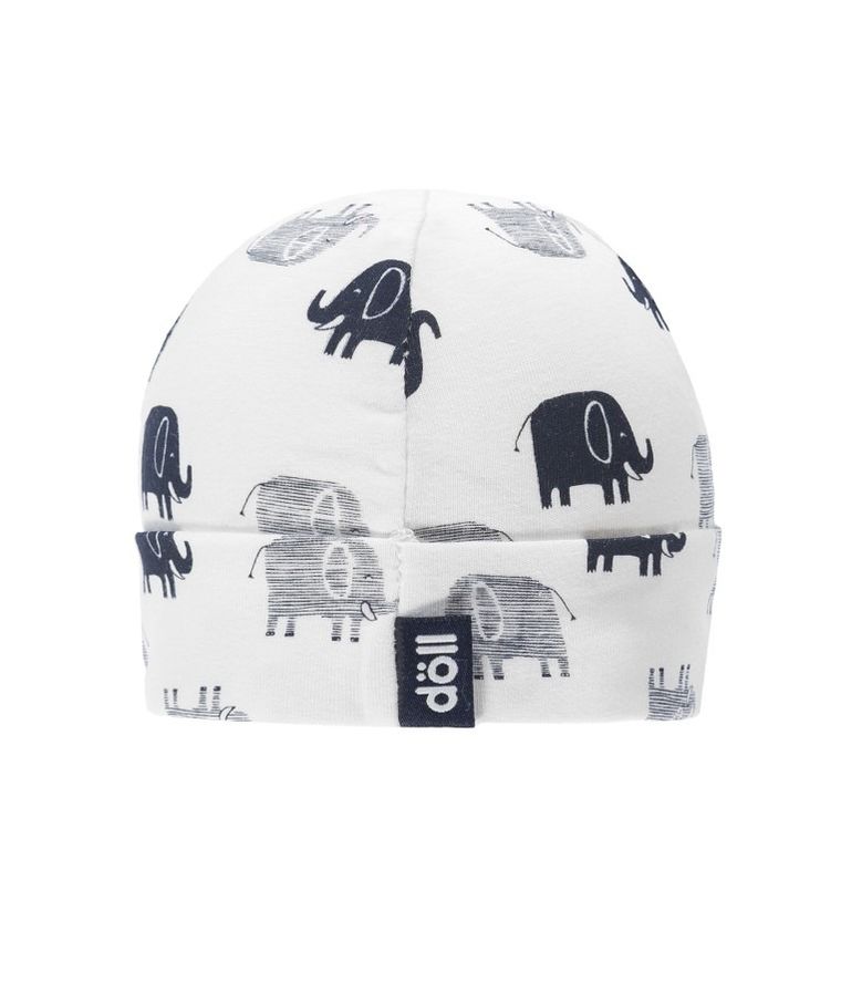 Czapka niemowlęca, biała, słonie, Döll