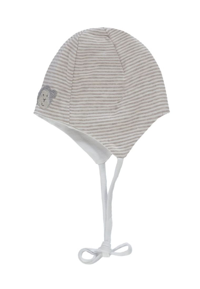 Czapka niemowlęca, wiązana, beżowa, Bellybutton