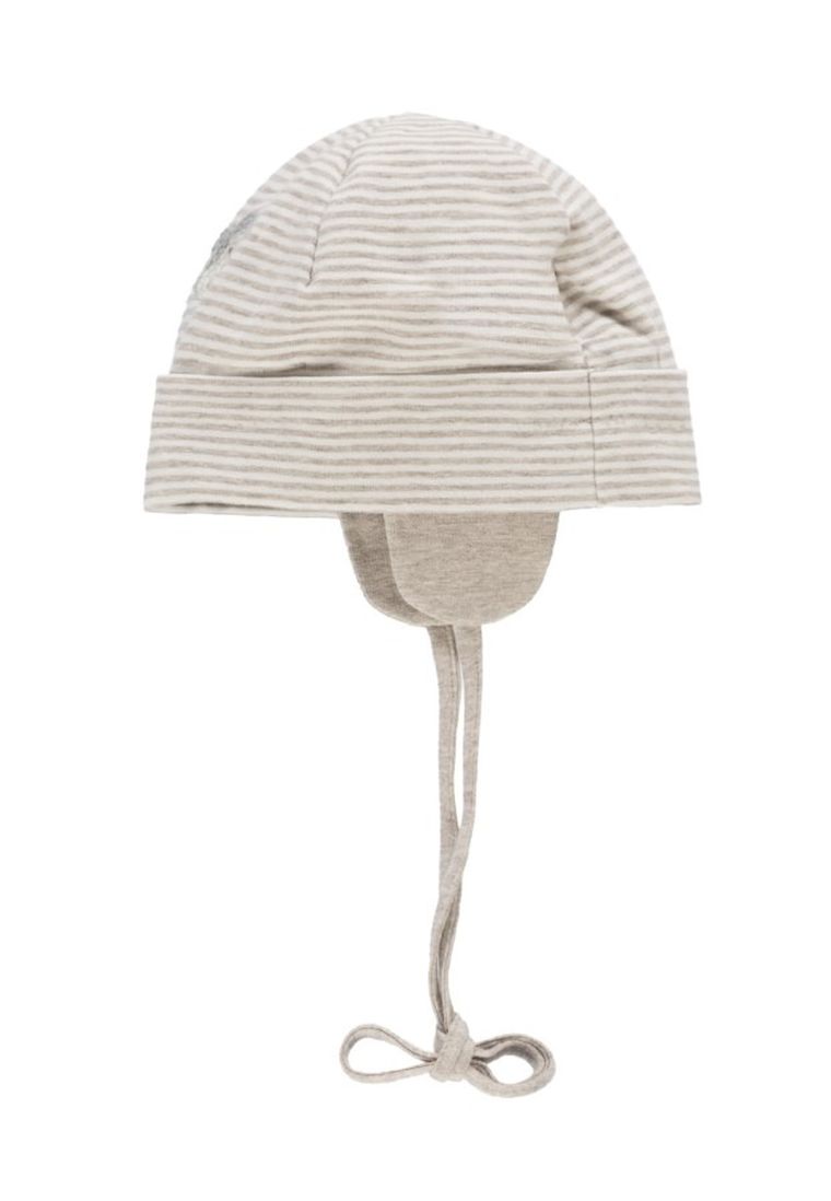 Czapka niemowlęca, wiązana, beżowa, Bellybutton