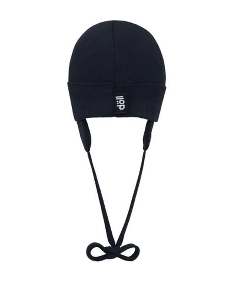 Czapka niemowlęca, wiązana, granatowa, Döll