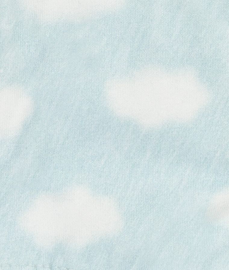 Czapka niemowlęca, wiązana, niebieska, chmurki, Döll