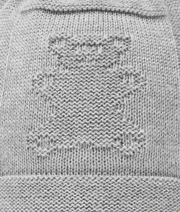 Czapka niemowlęca, wiązana, szara, miś, Döll