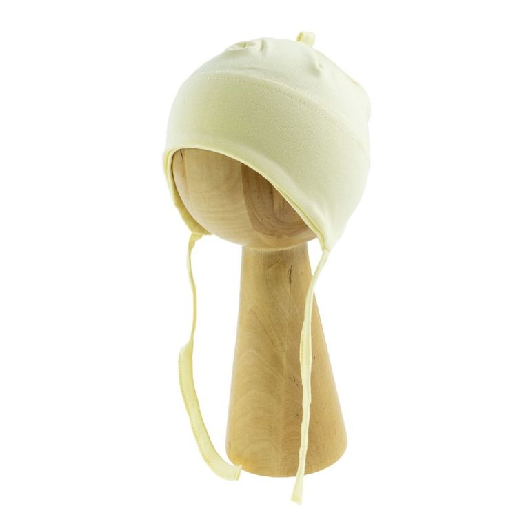Czapka niemowlęca, wiązana, żółta, Nicol
