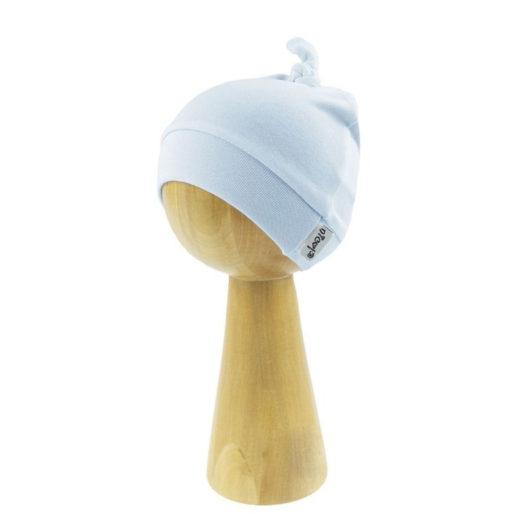 Czapka niemowlęca z supełkiem, niebieska, Nicol