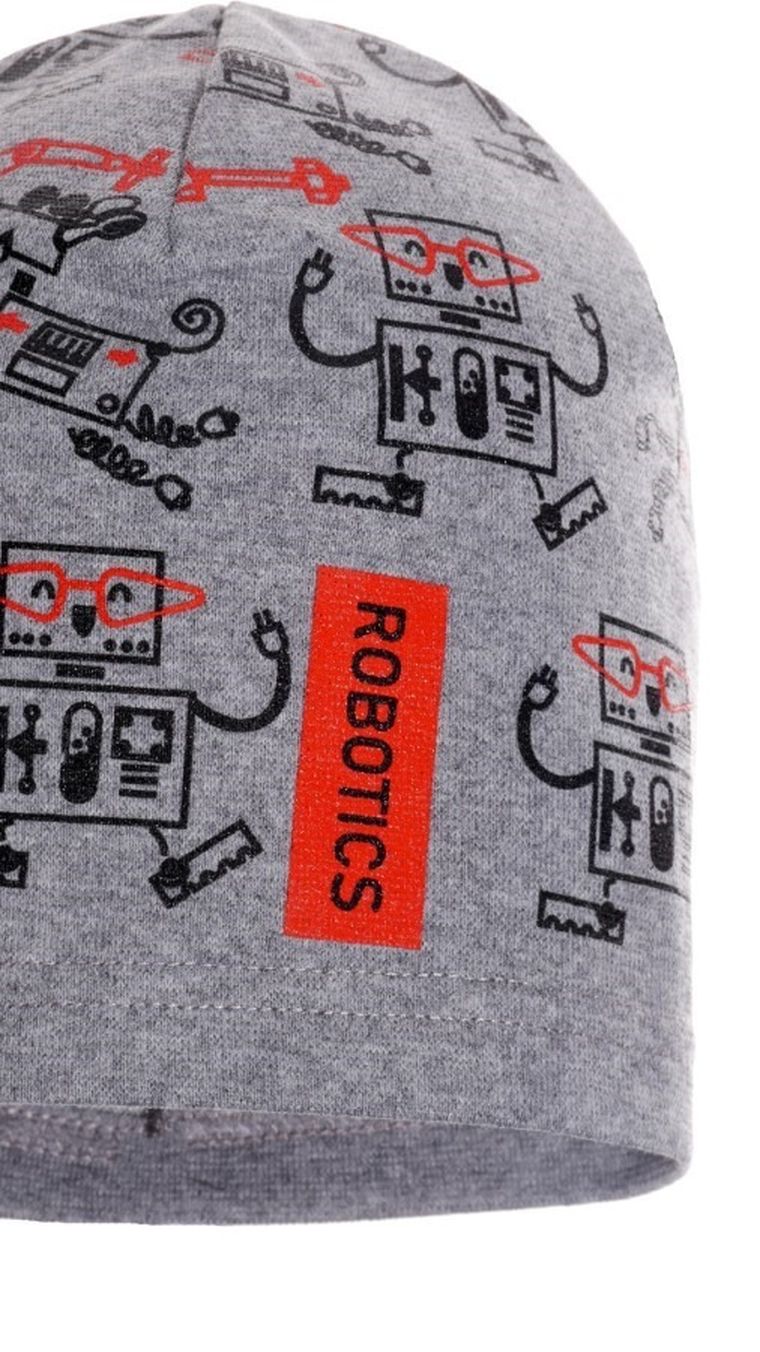 Czapka wiosenna chłopięca, ciemnoszara, Ambra