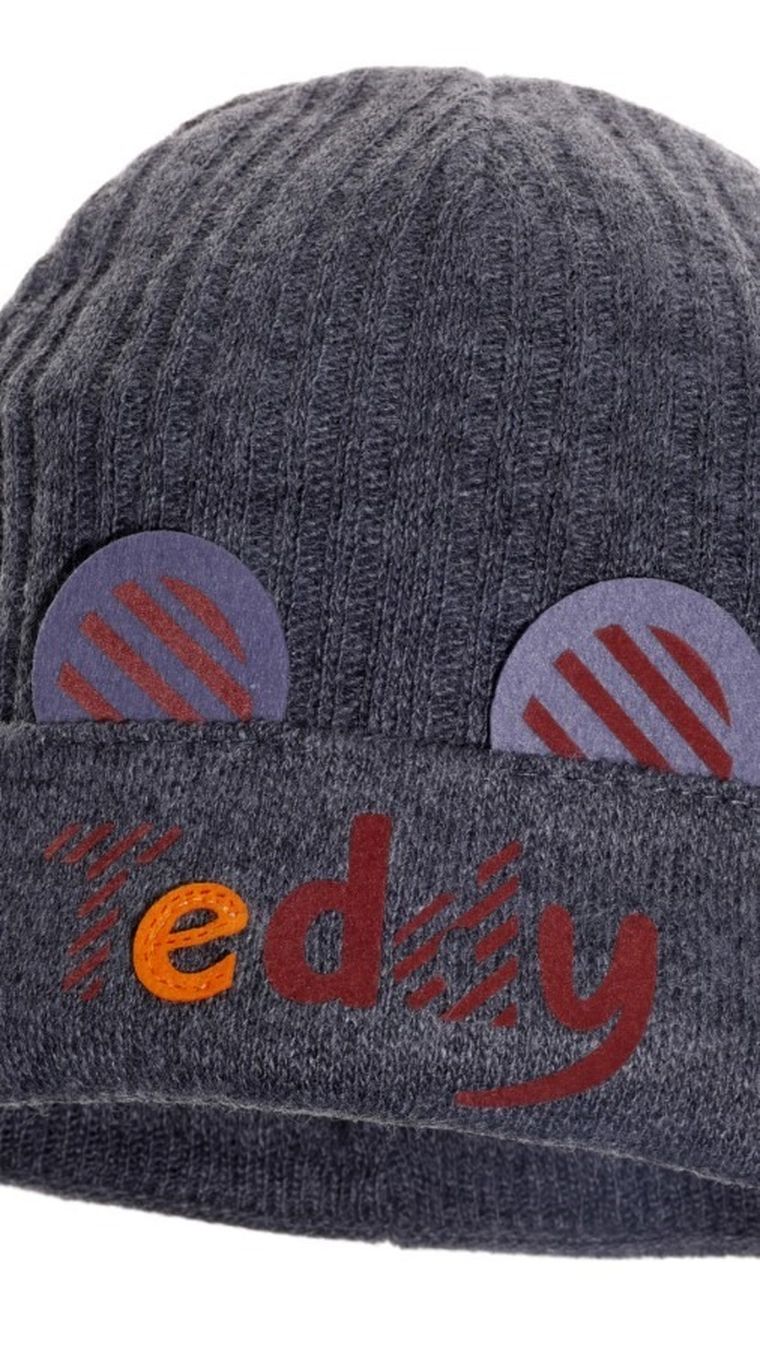 Czapka wiosenna chłopięca, grafitowa, Ambra