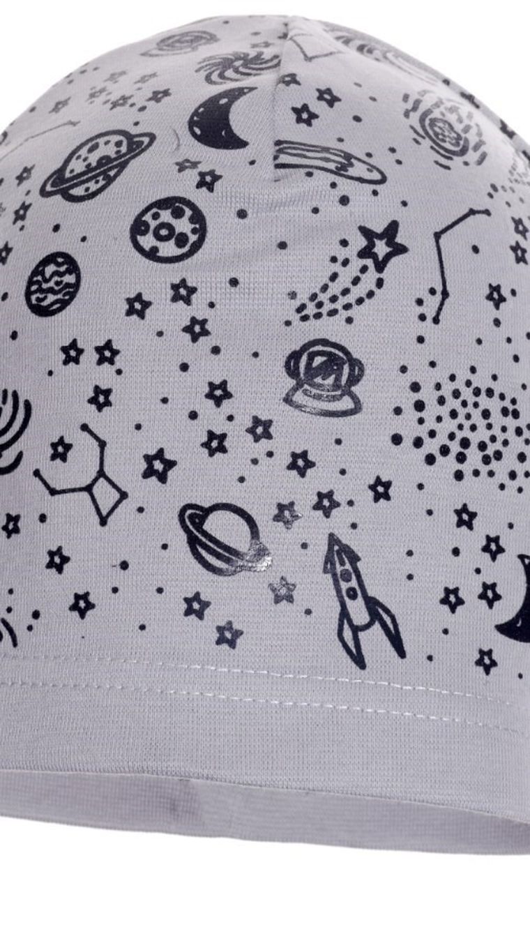 Czapka wiosenna chłopięca, jasnoszara, Ambra