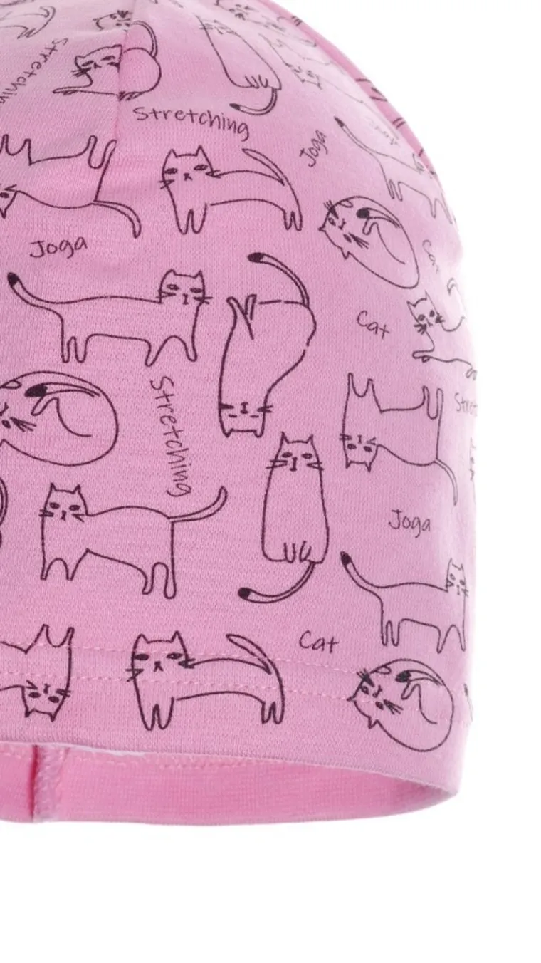 Czapka wiosenna dziewczęca, różowa, Ambra