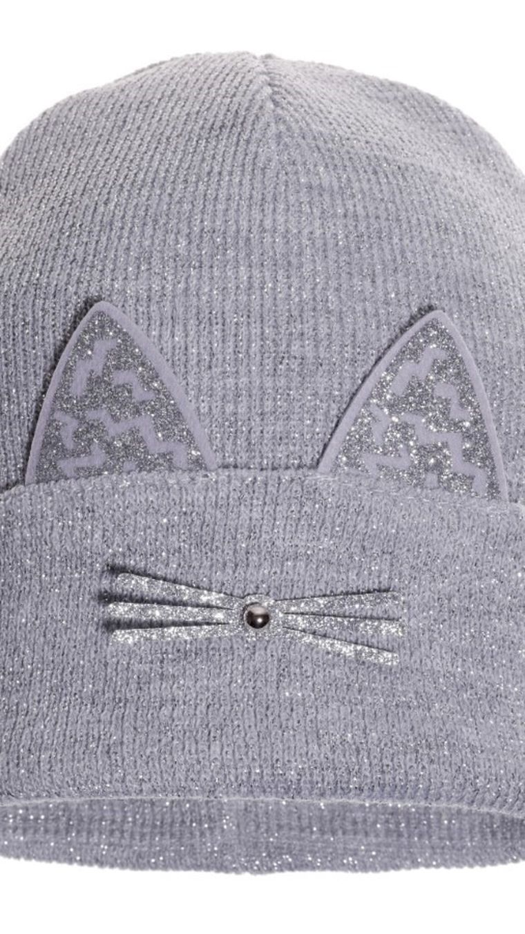 Czapka wiosenna dziewczęca, szara, Ambra