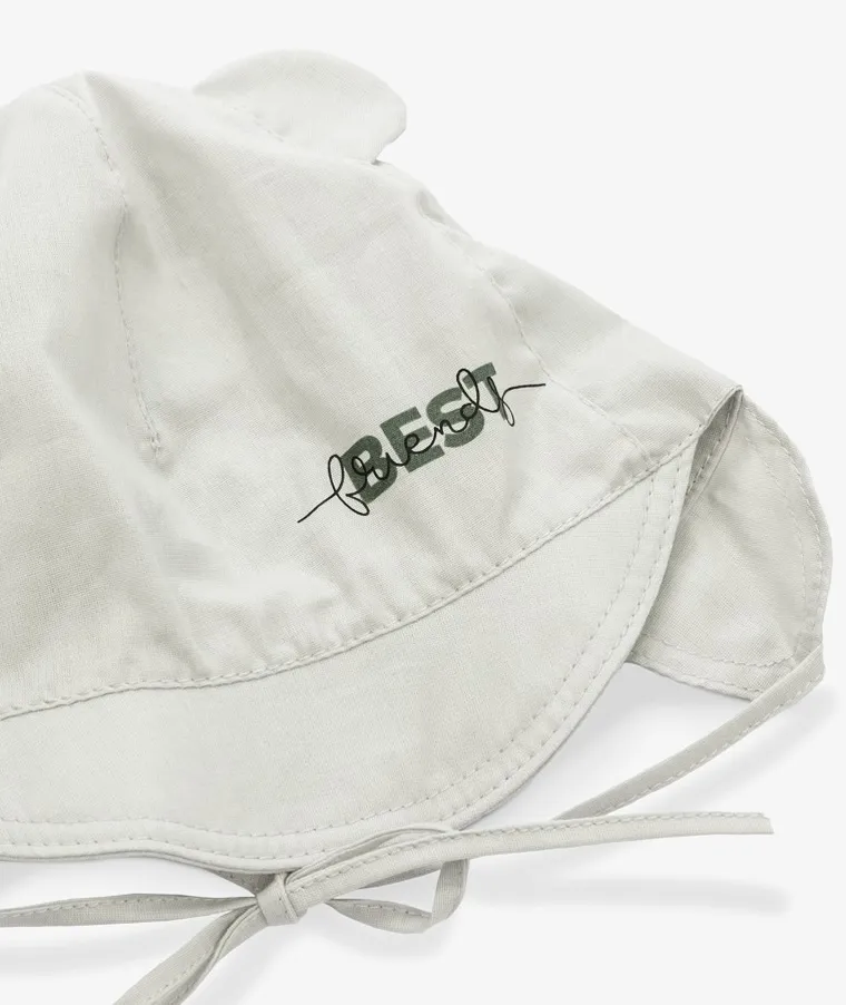 Czapka z daszkiem chłopięca, wiązana, szara, Iltom