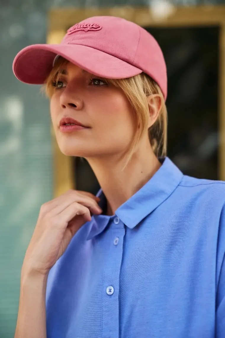 Czapka z daszkiem damska, różowa, Moodo