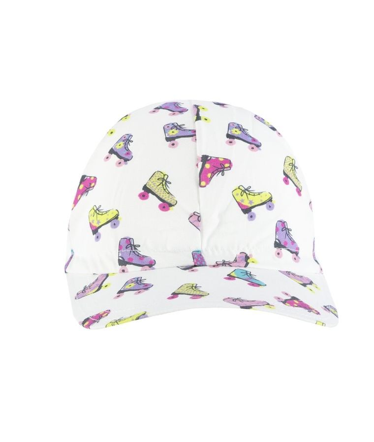 Czapka z daszkiem dziewczęca, biała, wrotki, Döll