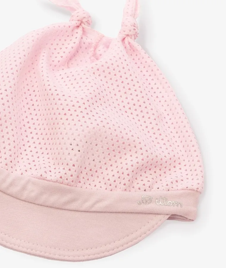 Czapka z daszkiem dziewczęca, różowa, Iltom