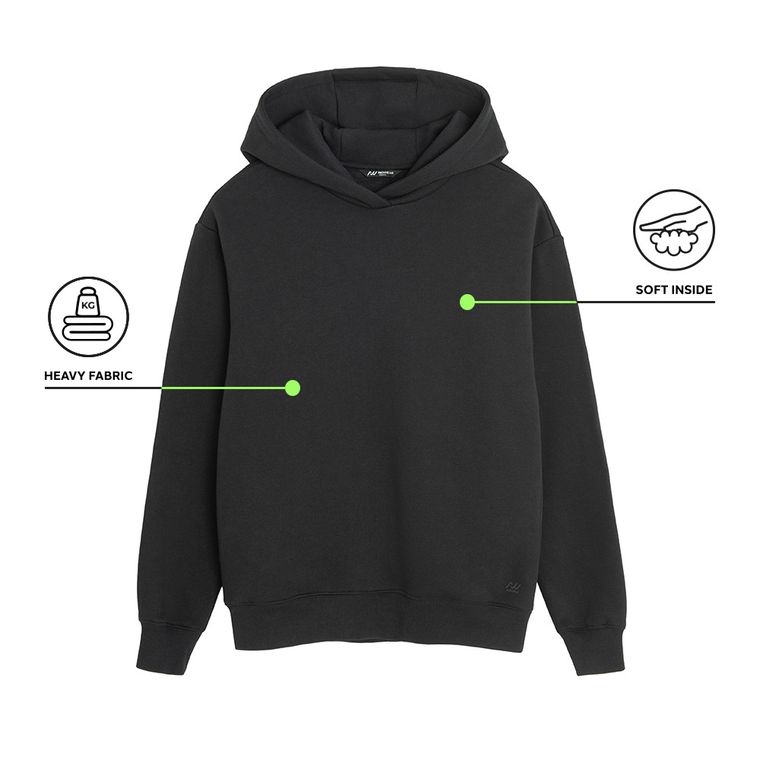 Czarna bluza basic z kapturem oversize NOWEAR