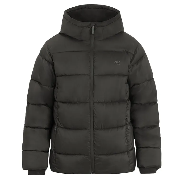 Czarna ocieplana kurtka z kapturem NOWEAR