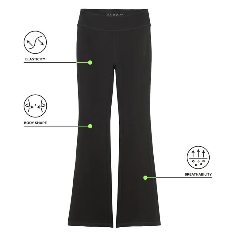 Czarne legginsy flare z wysokim stanem NOWEAR