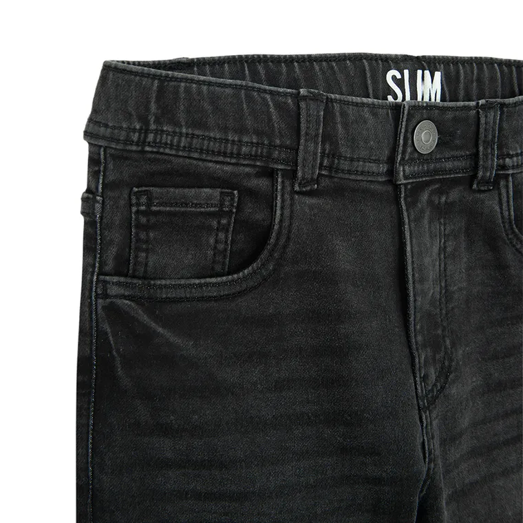 Czarne regulowane spodnie jeansowe o kroju slim Cool Club