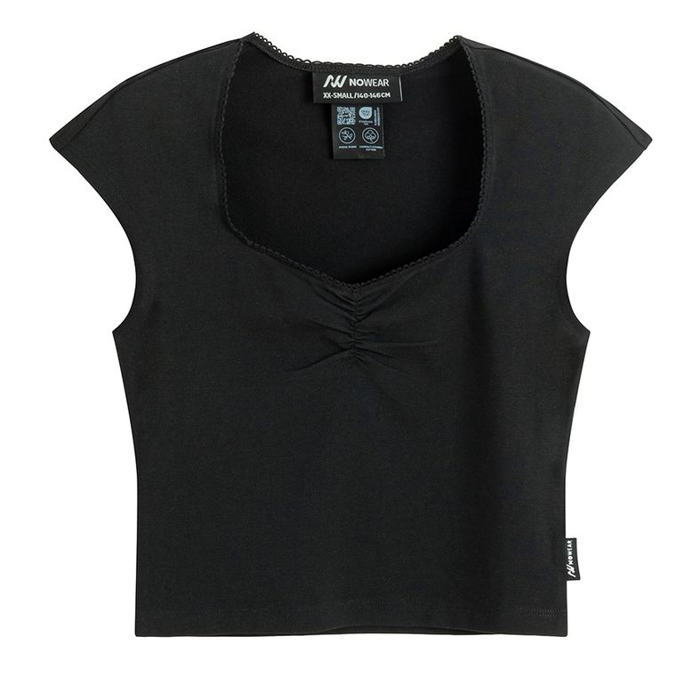 Czarny top z dekoltem NOWEAR