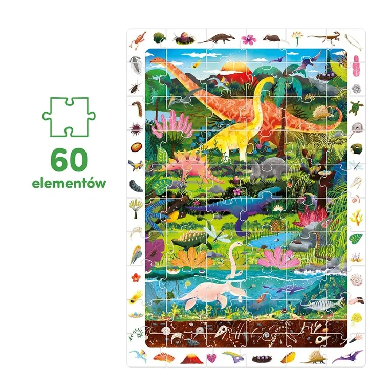 CzuCzu, Dinozaury, puzzle obserwacyjne, 60 elementów