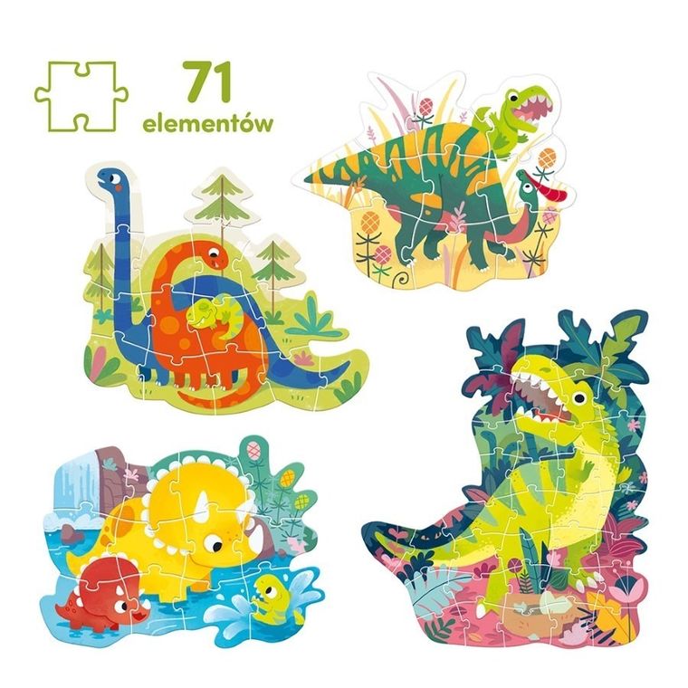CzuCzu, Dinozaury, puzzle progresywne 4w1, 3+