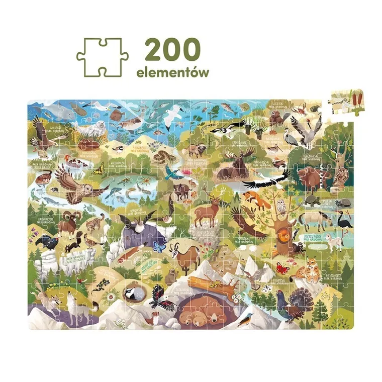 CzuCzu, Dzikie puzzle, Parki Narodowe, 200 elementów, 6+