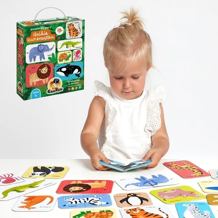 CzuCzu, Dzikie zwierzątka, puzzle do pary, 18m+