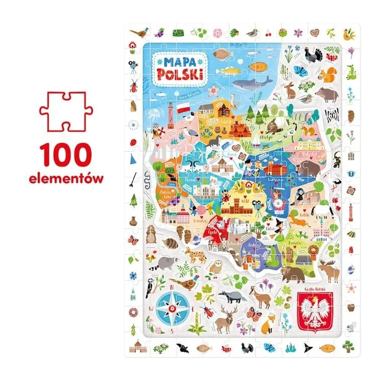 CzuCzu, Mapa Polski, puzzle, 100 elementów