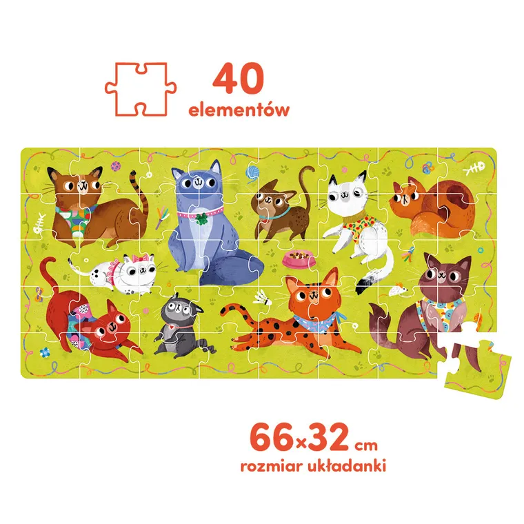 CzuCzu, Miau Kotki. puzzle, 40 elementów, 3+