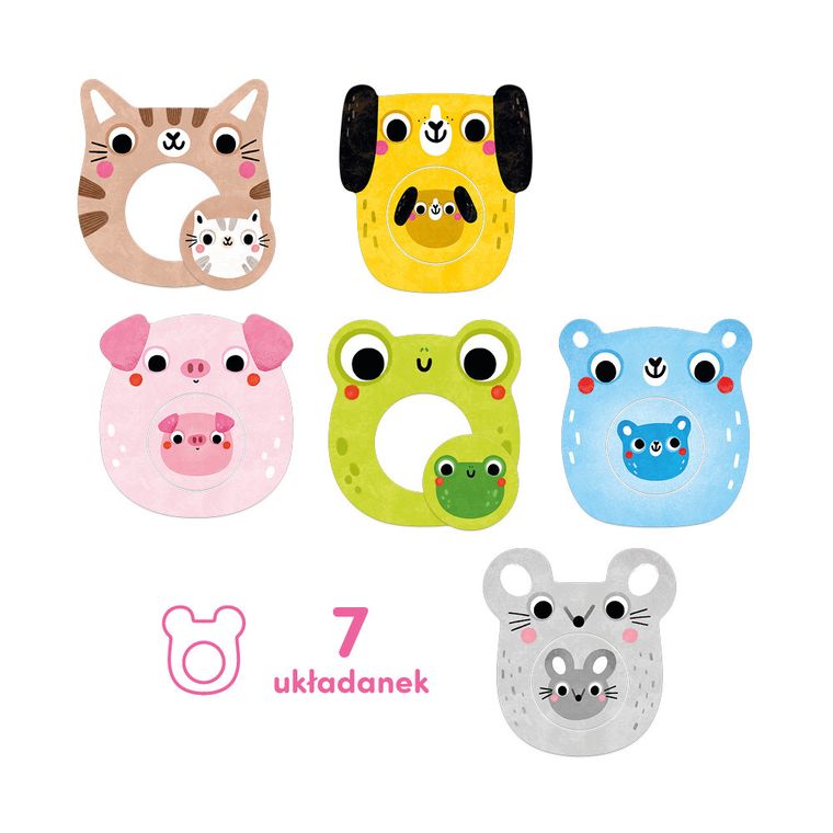 CzuCzu, Moje puzzle z dziurką, Zwierzątka, pierwsze układanki, 12m+