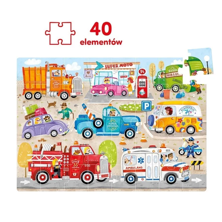 CzuCzu, Moto puzzle, Auta, 40 elementów