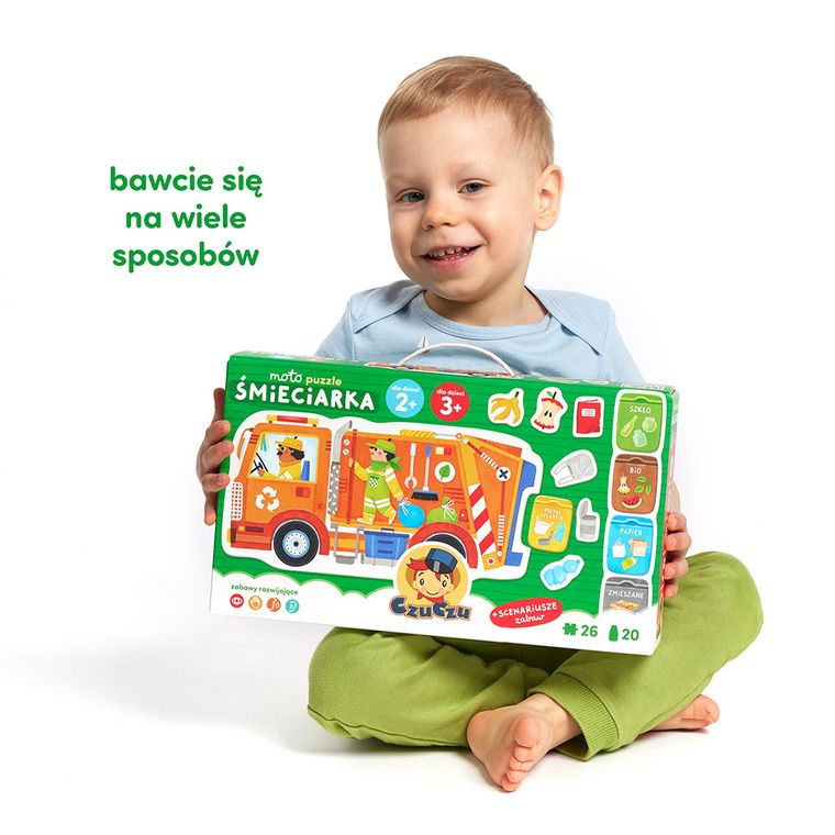 CzuCzu, Moto puzzle, Śmieciarka, 26 elementów