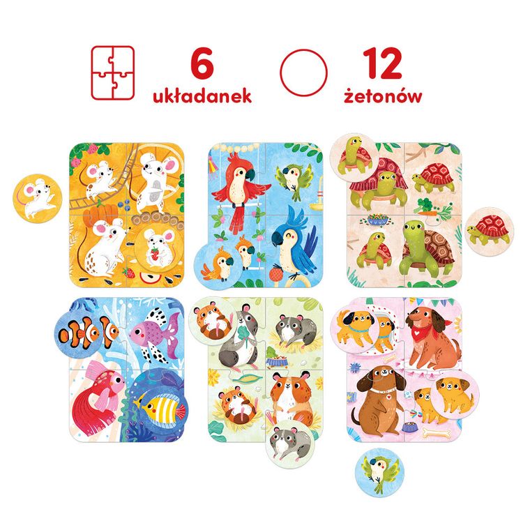 CzuCzu, Myszka i przyjaciele, puzzle i gra, 6-4 elementy, 2+