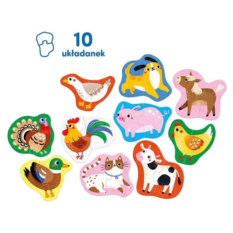 CzuCzu, puzzle do pary, Moje Zwierzątka, 2 elementy, 18m+