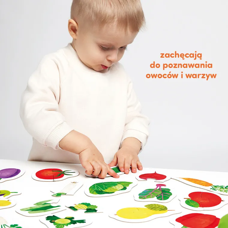 CzuCzu, Puzzle do pary, Owoce i warzywa, 2 elementy, 18m+