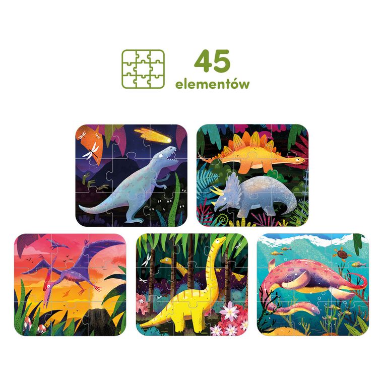 CzuCzu, Puzzle, Fantastyczne dinozaury, 3+, 5 x 9 el.