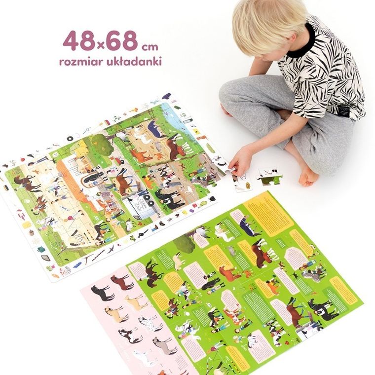 CzuCzu, Puzzle obserwacyjne. Stadnina koni + plakat edukacyjny, 84 elementy