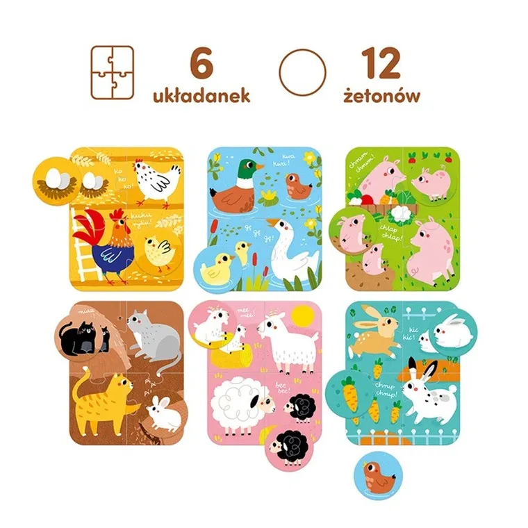 CzuCzu, puzzle, Zwierzęta małe i duże 2+