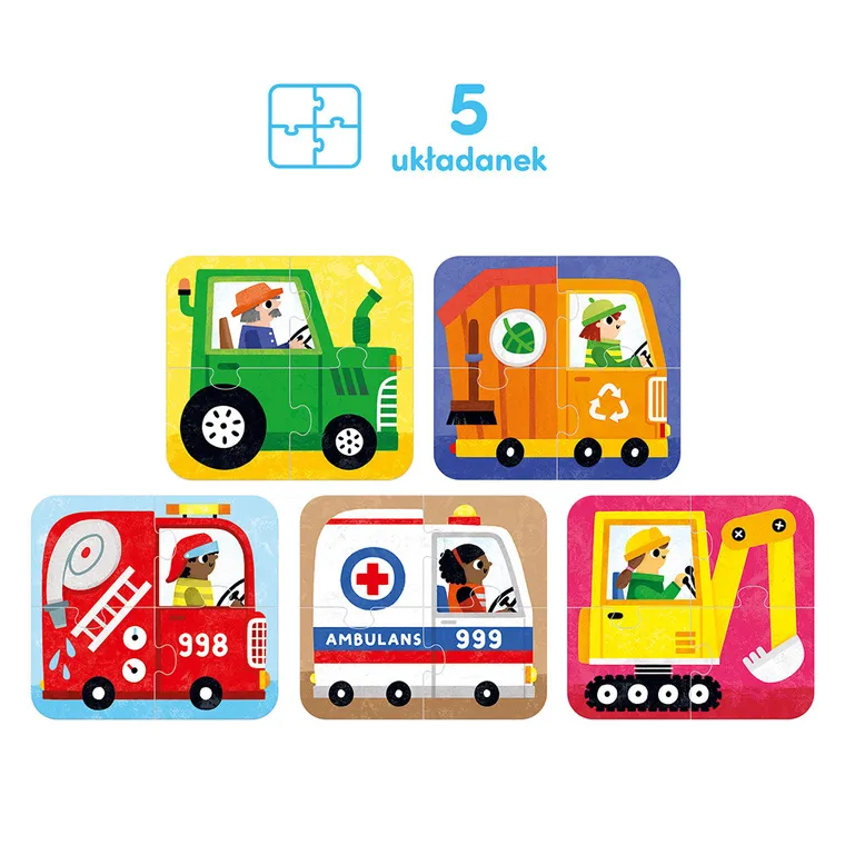 CzuCzu, Układam pojazdy, puzzle, 4 elementy, 2+