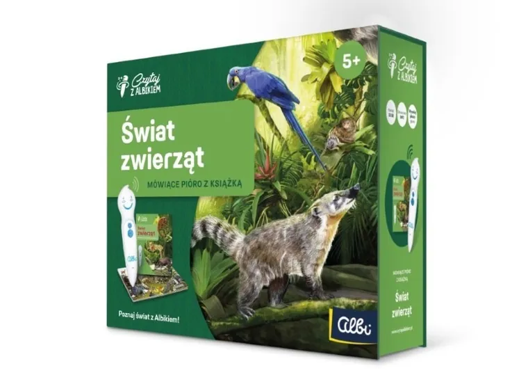 Czytaj z Albikiem. Pakiet: Mówiące pióro Albik + Świat zwierząt. 5+