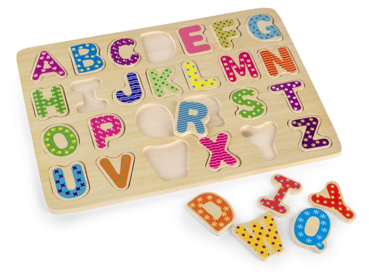 Daffi, alfabet, układanka drewniana, 26 elementów