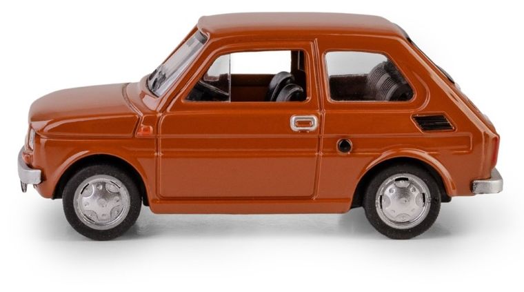 Daffi, Kolekcja Polskiej Motoryzacji, Fiat 126p, pojazd, model metalowy, brązowy, 1:43