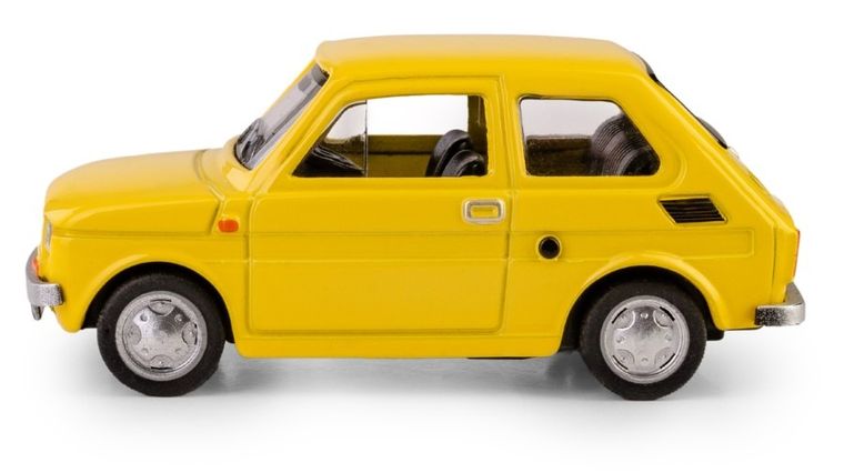 Daffi, Kolekcja Polskiej Motoryzacji, Fiat 126p, pojazd, model metalowy, żółty, 1:43