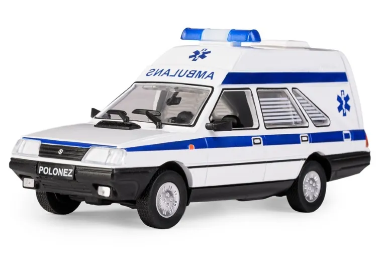 Daffi, Kolekcja Polskiej Motoryzacji, FSO Polonez Cargo Ambulans, pojazd, model metalowy, 1:43