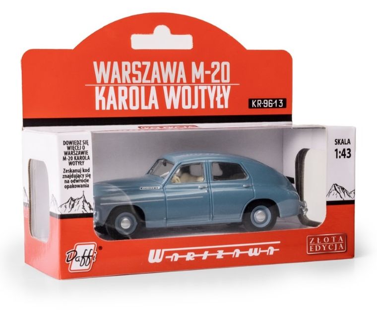 Daffi, Kolekcja Polskiej Motoryzacji, Warszawa M-20 Karol Wojtyła, pojazd, model metalowy, 1:43