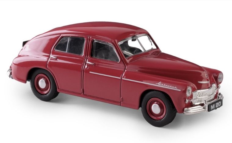 Daffi, Kolekcja Polskiej Motoryzacji, Warszawa M20, pojazd, model metalowy, bordowy, 1:43