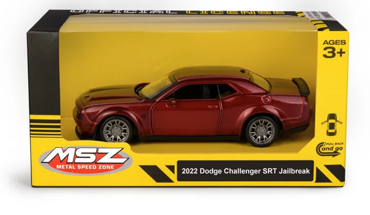Daffi, MSZ, 2022 Dodge Challenger SRT Jailbreak, pojazd, model metalowy, czerwony, 5"