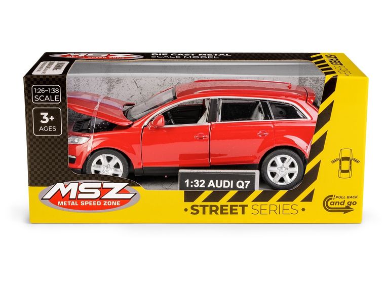 Daffi, MSZ, Audi Q7, pojazd, model metalowy, czerwony, 1:32